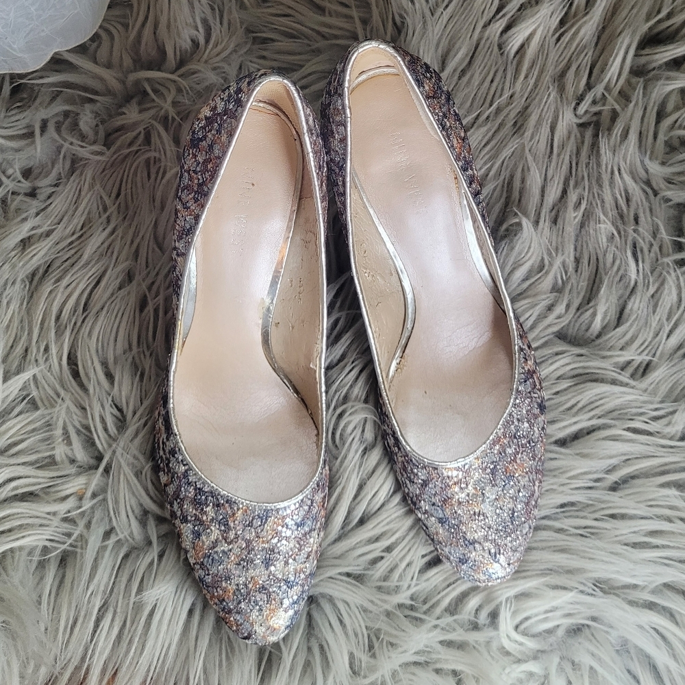 Nine West Sparkly Wedding Stilettos Heels Evening Gown Gala Holiday Shoes - Picture 5 of 10